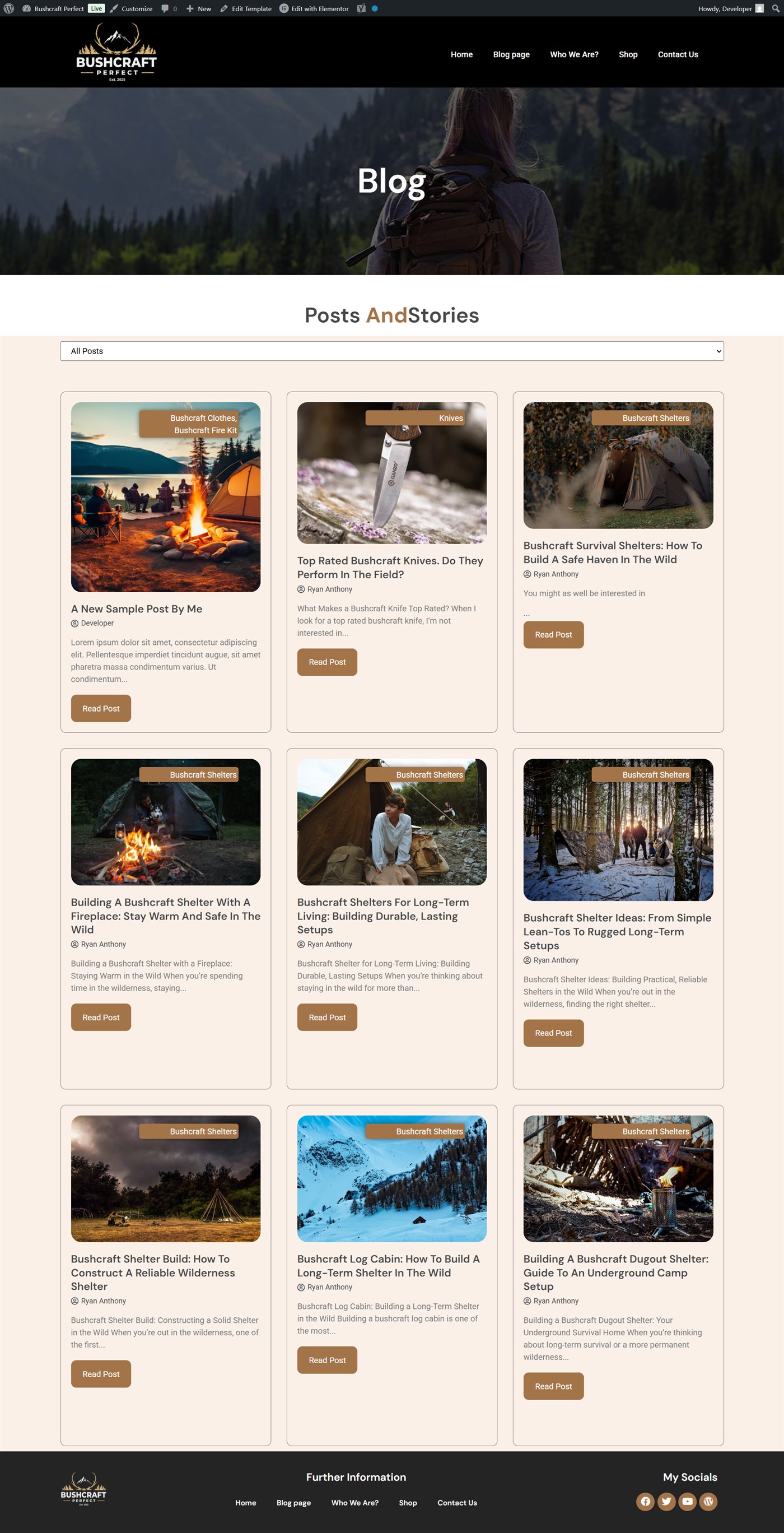 Bushcraft Perfect Website Redesign