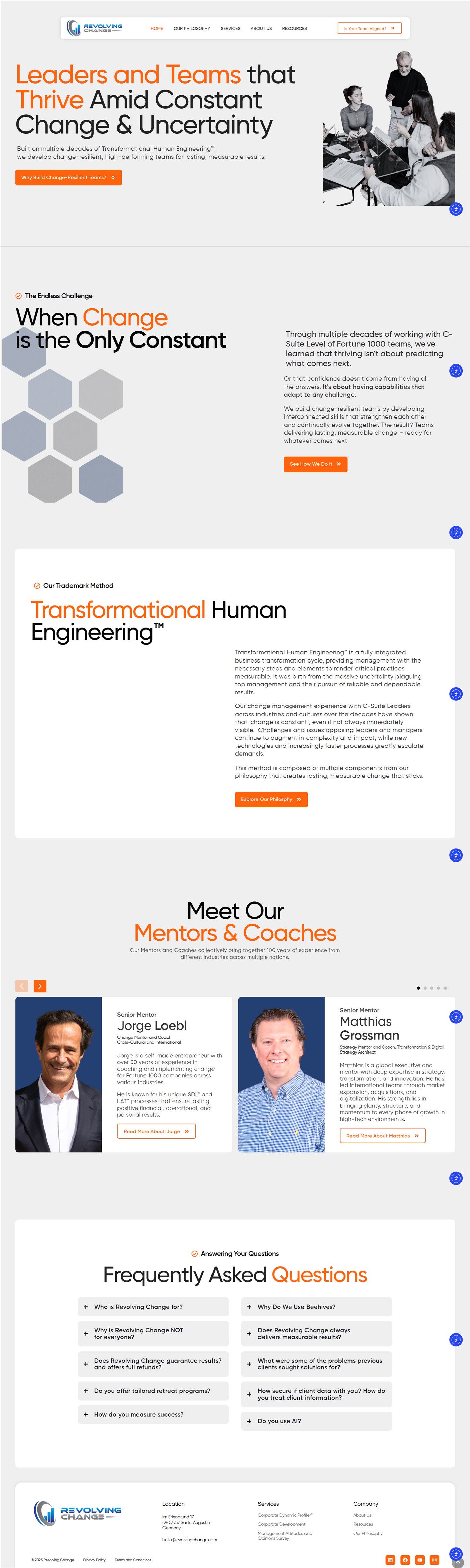 Revolving Change consulting website